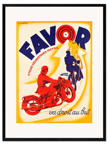 Gerahmter Kunstdruck Favor Cycles Vélomoteurs Motos