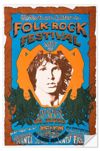 Selvklebende plakat Folk-Rock Festival