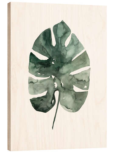 Wood print Monstera Leaf