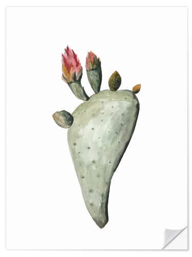 Muursticker Flowering cactus