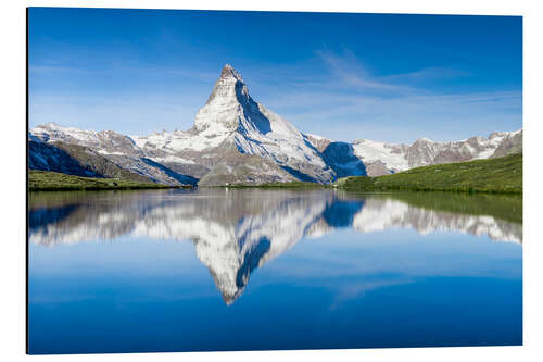 Print på aluminium Stellisee and Matterhorn near Zermatt