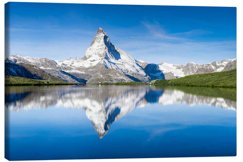 Lienzo Stellisee y Matterhorn cerca de Zermatt