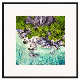 Framed art print Anse Source d'Argent from above