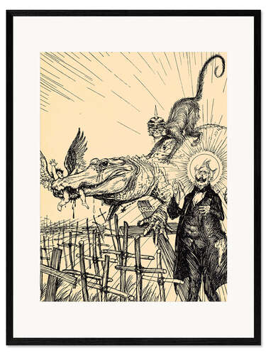 Gerahmter Kunstdruck Krokodilstränen