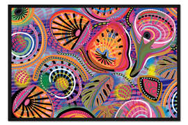 Gerahmter Kunstdruck Fröhliches Blumenmuster