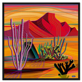 Gerahmter Kunstdruck Kaktusgarten