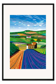 Gerahmter Kunstdruck Lavendelfarm