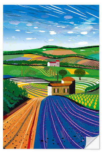 Selvklebende plakat Lavender Farm