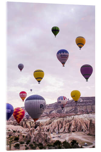 Acrylglas print Balloons flying at Cappadocia