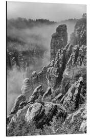 Magnettafel Sächsische Schweiz im Nebel
