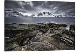 Gallery print Stormy weather on the beach of Vikten, Norway