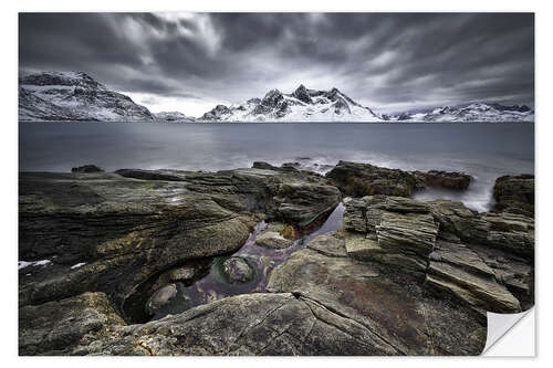 Naklejka na ścianę Stormy weather on the beach of Vikten, Norway