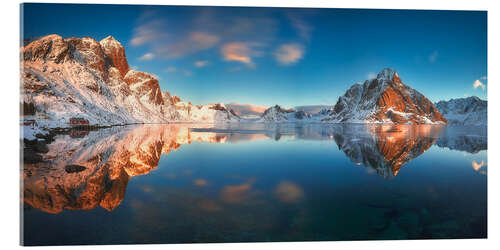 Akrylbillede Winter panorama of Reine