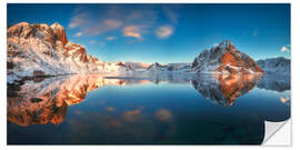 Naklejka na ścianę Winter panorama of Reine