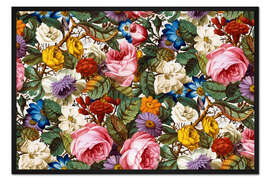 Gerahmter Kunstdruck Florales Muster III