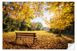 Selvklebende plakat Autumn colors in the park