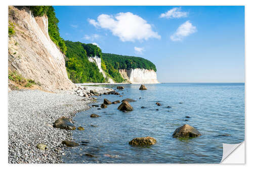 Selvklæbende plakat Chalk cliffs on the coast of Rügen