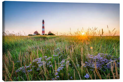 Canvas print Westerheversand lighthouse