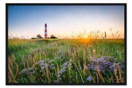 Gerahmter Kunstdruck Westerheversand Leuchtturm