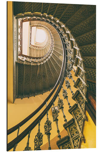 Tableau en aluminium Escalier jaune