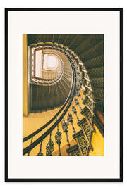 Gerahmter Kunstdruck Gelbes Treppenhaus