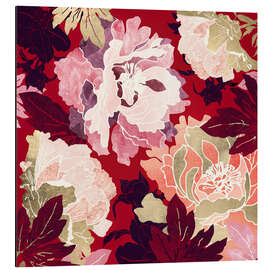 Magnettafel Rotes Blumenbeet