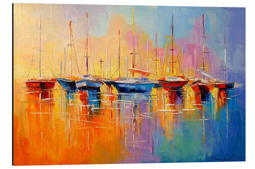 Aluminium print Boats