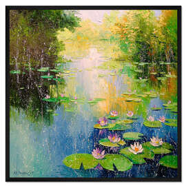 Gerahmter Kunstdruck Seerosenteich