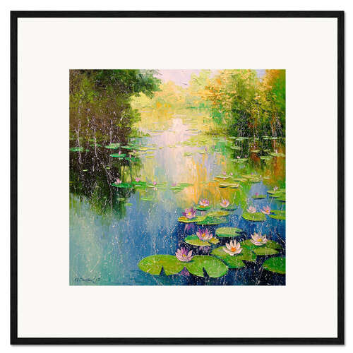 Ingelijste kunstdruk Lily pond