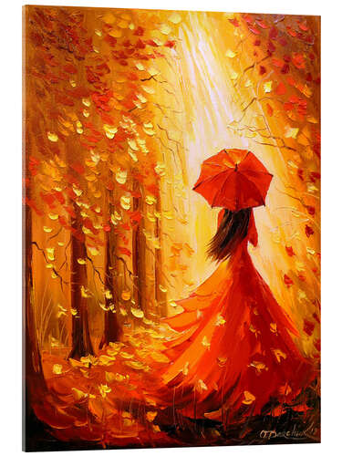 Acrylic print Lady autumn