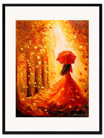 Framed art print Lady autumn