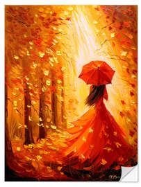 Sticker mural Dame Automne