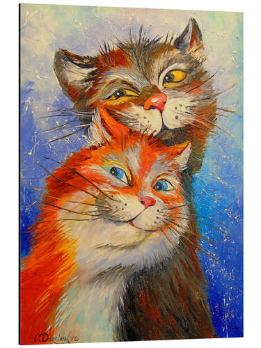 Aluminium print Cats couple