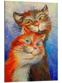 Tableau en aluminium Couple de chats