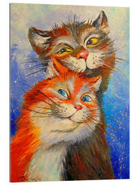 Tableau en plexi-alu Couple de chats