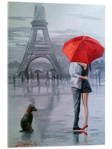 Akryylilasitaulu Paris for two