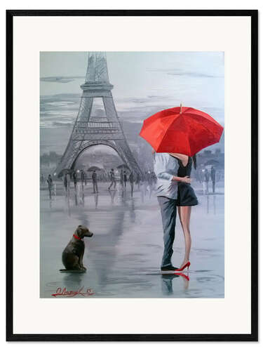 Impressão artística com moldura Paris para dois