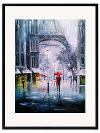 Framed art print The first snow in Paris