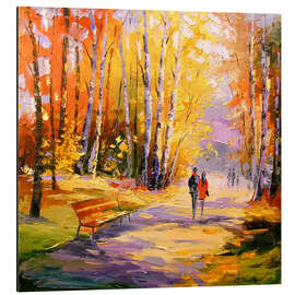 Magnettafel Herbstspaziergang im Park II