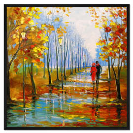 Gerahmter Kunstdruck Herbstspaziergang