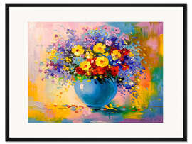 Gerahmter Kunstdruck Sommerblumen-Strauß