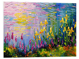 Quadro em PVC Flores na lagoa de verão