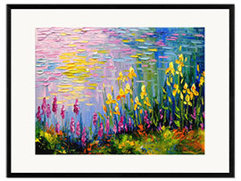 Innrammet kunsttrykk Flowers at the summer pond