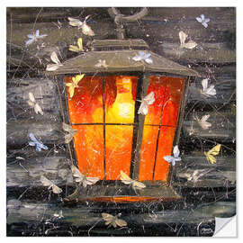 Muursticker Night lantern