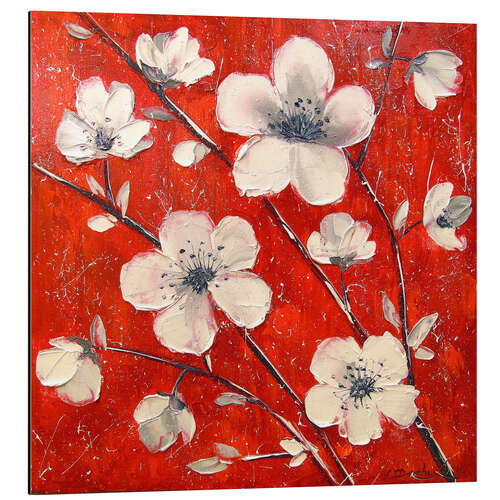 Aluminium print Apple blossoms branches