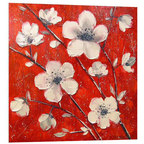 Foam board print Apple blossoms branches