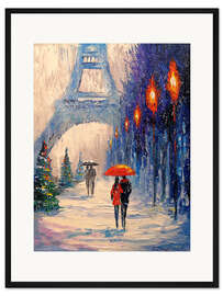Gerahmter Kunstdruck Abend in Paris