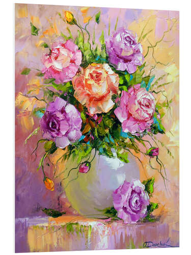 Foam board print Bouquet of delicate roses