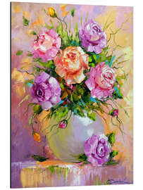 Magnettafel Zarter Rosenstrauß