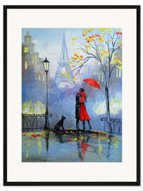 Gerahmter Kunstdruck Kuss in Paris